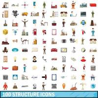 100 Struktursymbole im Cartoon-Stil vektor