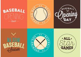 Baseball Öppningsdag Logo Vektor Set