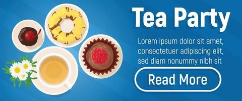 tea party koncept banner, isometrisk stil vektor