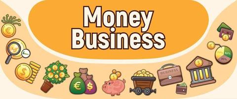 Geld-Business-Konzept-Banner, Cartoon-Stil vektor