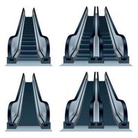 Rolltreppen-Icon-Set, realistischer Stil vektor