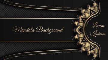 Luxus-Mandala-Hintergrund schwarz-goldenes Vektordesign vektor