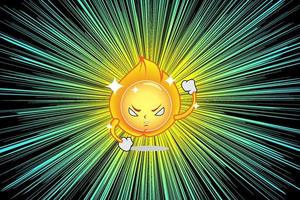 glühender Wut-Feuerball, der in Geschwindigkeit für das Maskottchen-Logo rast vektor