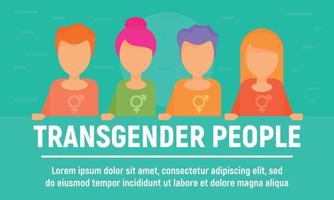 Transgender-Personen-Konzept-Banner, flacher Stil vektor