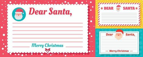 Santa Brief Banner Set, flacher Stil vektor