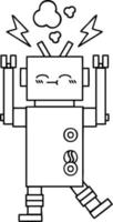 linjeteckning tecknad robot vektor