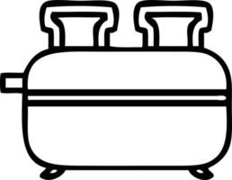 Strichzeichnung Cartoon Doppeltoaster vektor