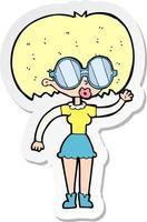 Aufkleber einer Cartoon-Frau mit Brille vektor