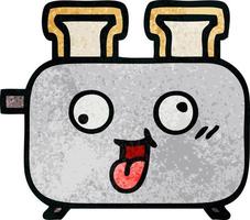 Retro-Grunge-Textur Cartoon eines Toasters vektor