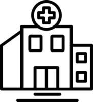 sjukhus byggnad linje ikon design vektor