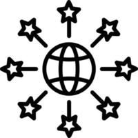 Symbol für globale Netzwerkvektorlinie vektor