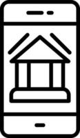 Symbol für Online-Banking-Vektorlinie vektor