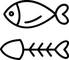 Fischlinie Icon-Design vektor