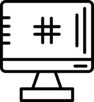 Symbol für Hashtag-Vektorlinie vektor