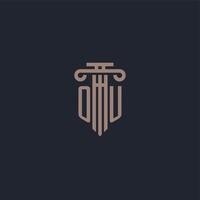 Ihr anfängliches Logo-Monogramm mit Design im Säulenstil für eine Anwaltskanzlei und eine Justizgesellschaft vektor