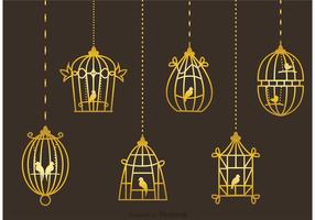 Guld Vintage Bird Cage Vectors