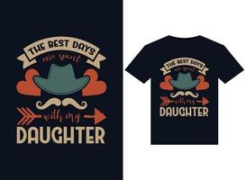 dotter kärlek fars dag t-shirt typografi design vektorillustration för utskrift. vektor