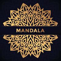 Luxus-Mandala-Hintergrund-Design-Arabesken-Muster-Vektor mit goldener Farbe. vektor