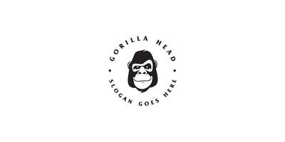 huvud gorilla logotyp vektor design