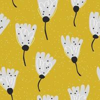 florales nahtloses muster mit handgezeichneter verzierung im skandinavischen stil. abstrakter hintergrund mit blume, vektorillustration für druck, design, stoff. vektor