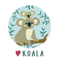 süße Koala-Mutter mit Baby-Koala. kreativer Kinderdruck. Vektor-Illustration vektor