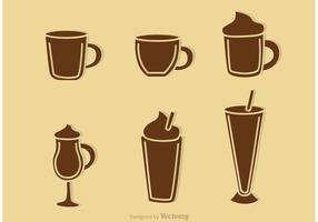 Kaffee trinken Silhouette Vektoren