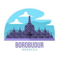 Borobudur-Tempel-Vektor. kultur von indonesien vektorillustration für bekleidung, poster, waren. Folge 10 vektor