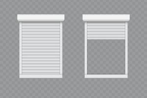 geschlossenes und geöffnetes Rollladenfenster vektor