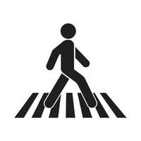 Symbol für den menschlichen Spaziergang am Zebrastreifen vektor