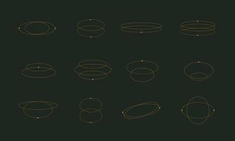 ästhetische ovale geometrische linie mit stern vektor