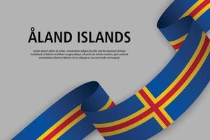 viftande band med flagga, vektorillustration vektor