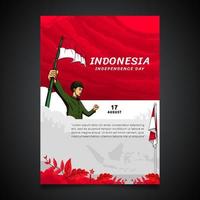mall för reklamblad för Indonesiens självständighetsdag vektor