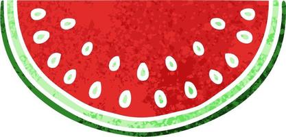 schrullige Cartoon-Wassermelone im Retro-Illustrationsstil vektor