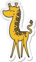 klistermärke av en tecknad giraff vektor