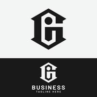 gi gi ig bokstav monogram initial logotyp designmall vektor