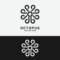 minimalistischer buchstabe o oktopus-logo-design-vorlage vektor