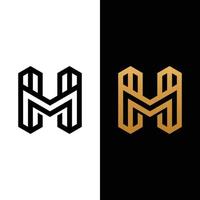 mh mh hm bokstav monogram initial logotyp designmall vektor