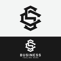 sc sc cs bokstav monogram initial logotyp designmall vektor