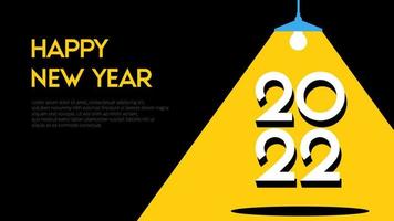 enkel text 2022 upplyst av en ljuskrona, gott nytt år konceptdesignmall för kalender, flygblad, inbjudan. vektor