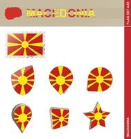 Mazedonien-Flaggensatz, Flaggensatz vektor