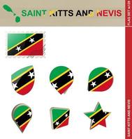 saint kitts och nevis flagg set, flagg set vektor