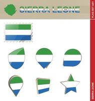 sierra leone flagg set, flagg set vektor