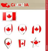 kanada flagga set, flagga set vektor