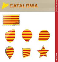Kataloniens flagga set, flagga set vektor
