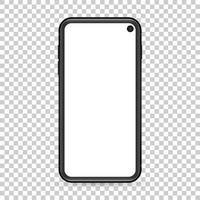 modernes Design-Handy mit leerem Bildschirm auf transparentem Hintergrund. vektor