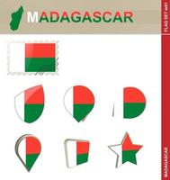 Madagaskar-Flaggensatz, Flaggensatz vektor