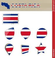 costa rica flagga set, flagg set vektor