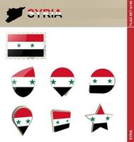 syrien flagg set, flagg set vektor