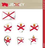 jersey flagg set, flagg set vektor