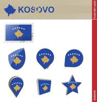 kosovo flagguppsättning, flagguppsättning vektor